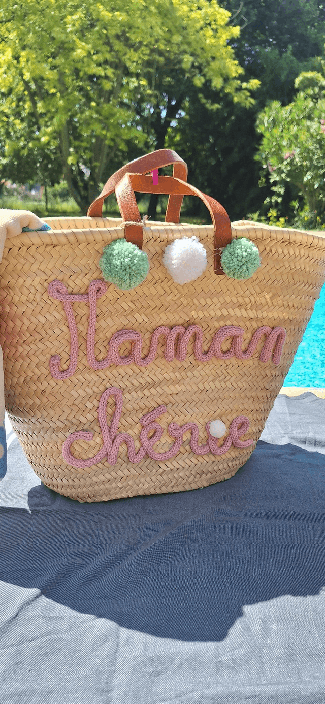 Panier plage/marché en tricotin personnalisé