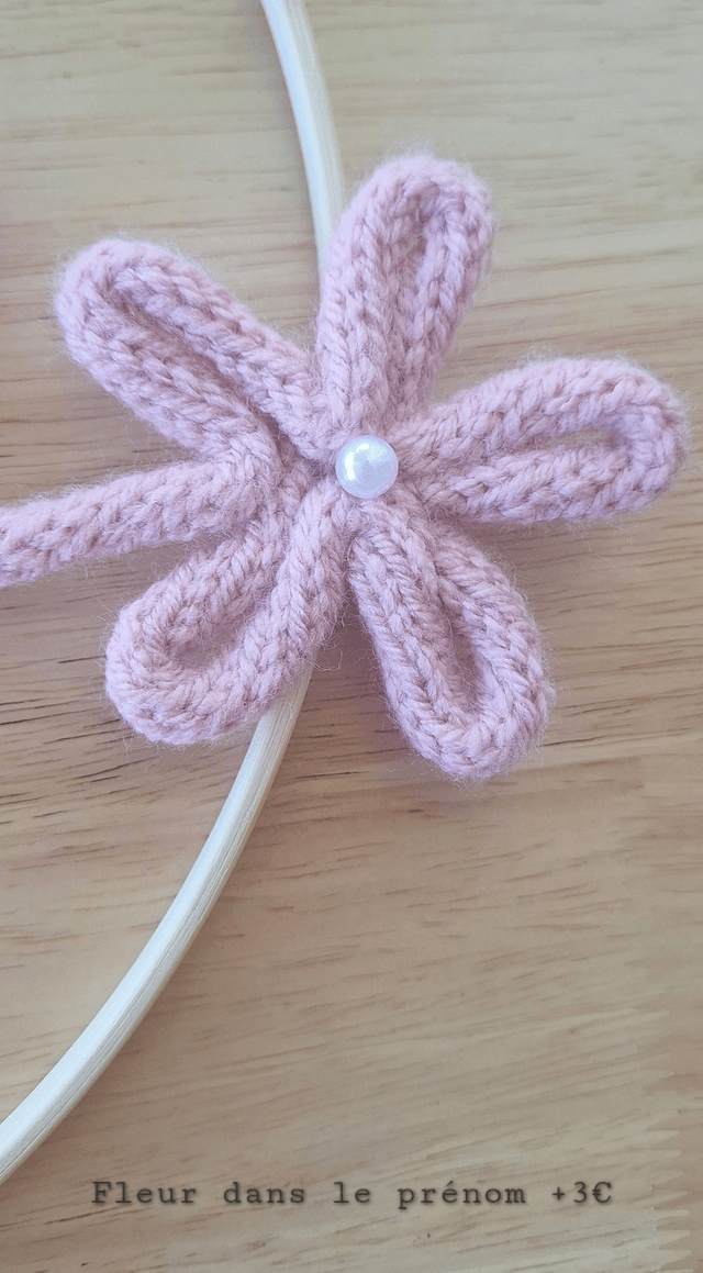 Couronne tricotin personnalisée - Avec fleurs artificielles