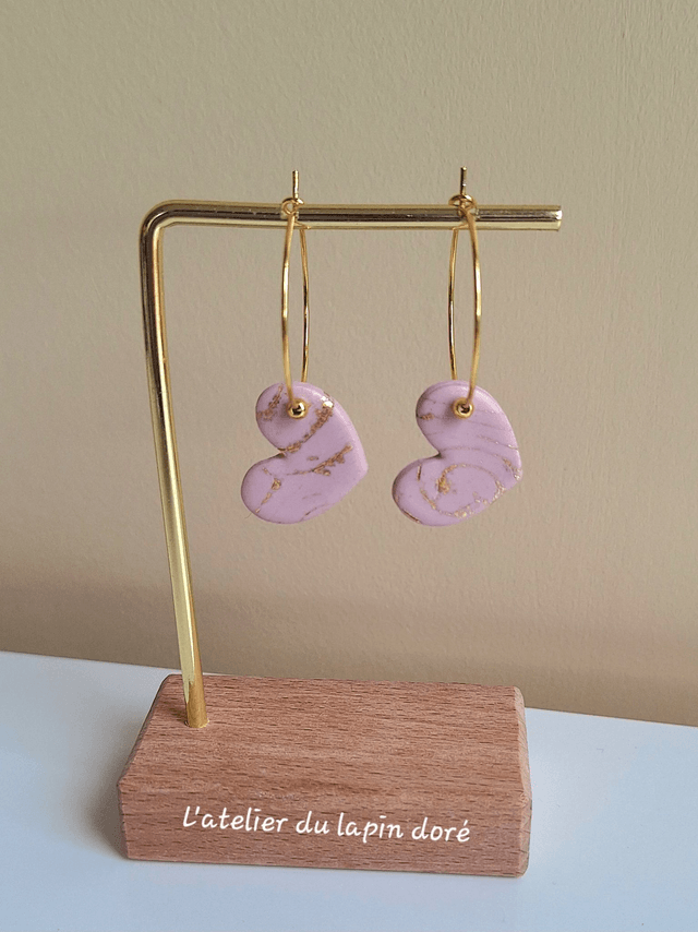 Boucles d'oreilles Créole Coeur