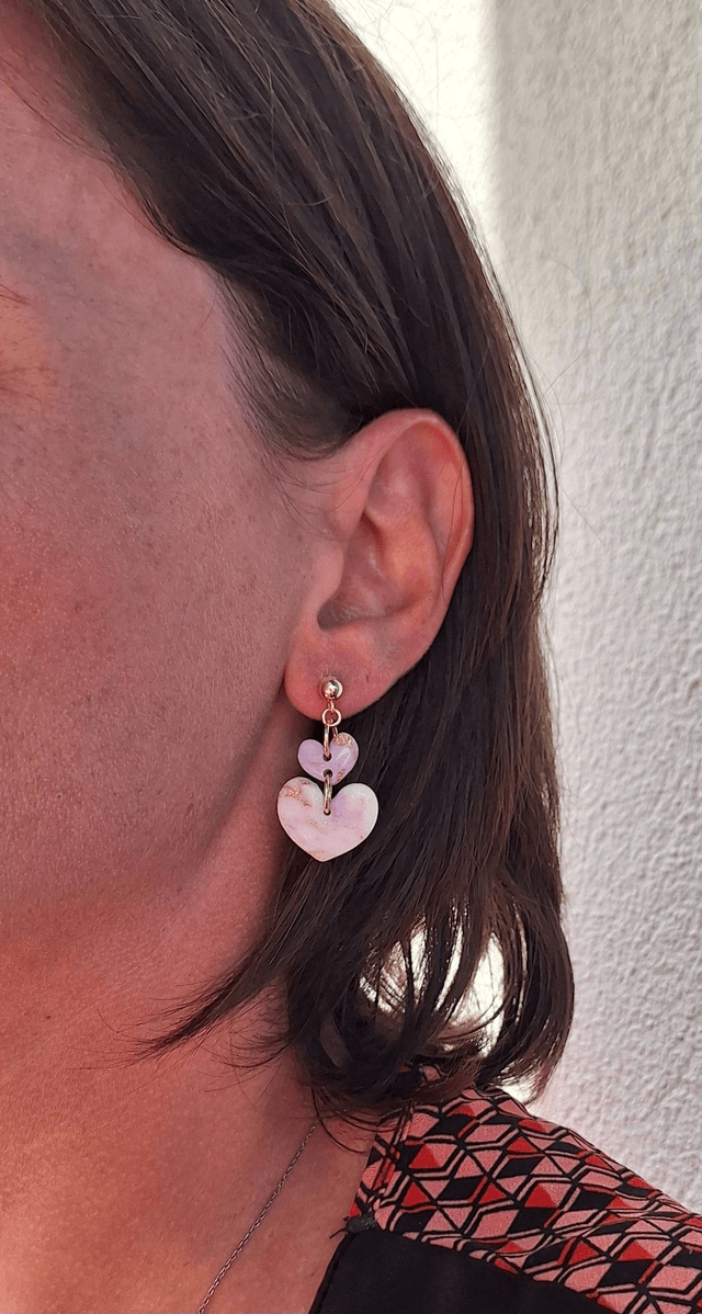 Boucles d'oreilles Double Coeur