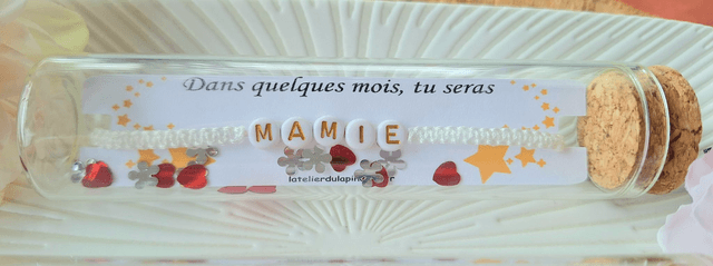Fiole à bracelet personnalisée -  Annonce grossesse