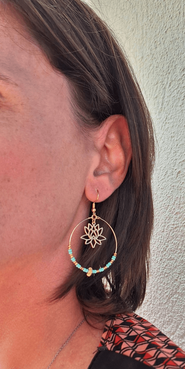 Boucles d'oreilles créole Lotus