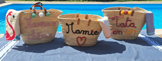 Panier plage/marché en tricotin personnalisé