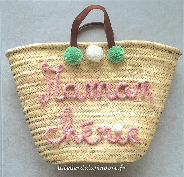 Panier plage/marché en tricotin personnalisé