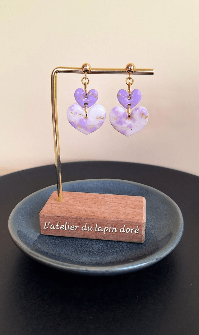 Boucles d'oreilles Double Coeur
