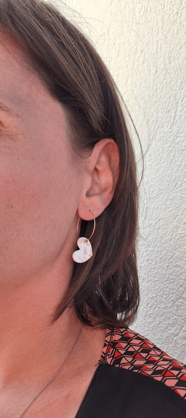 Boucles d'oreilles Créole Coeur